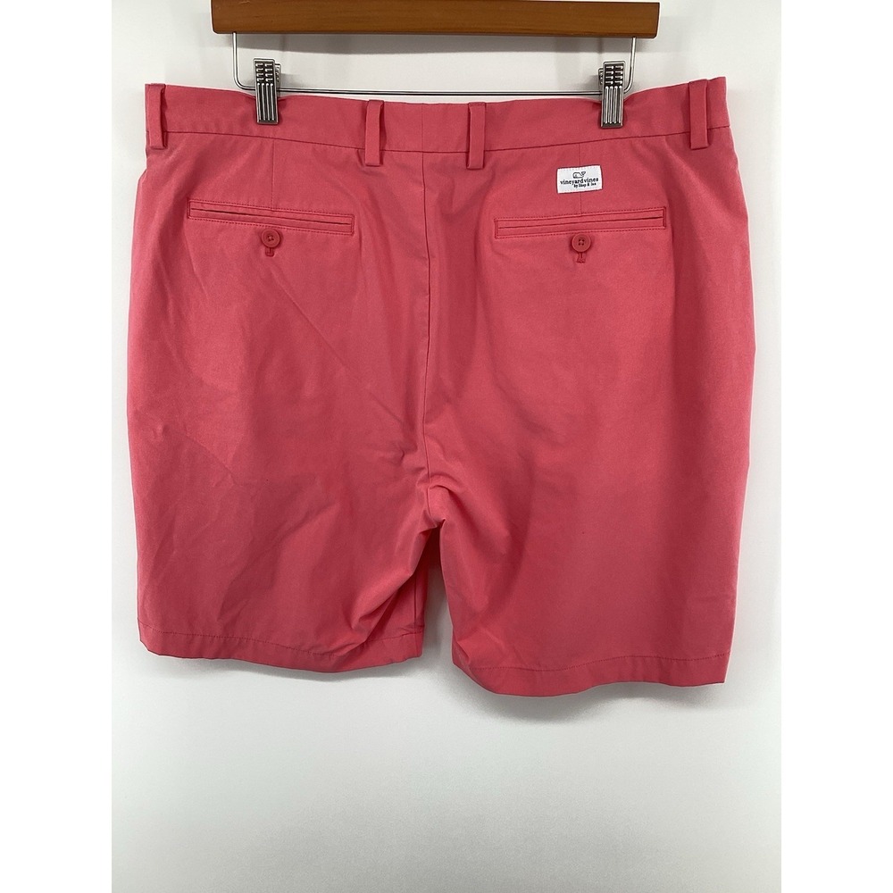 Vineyard Vines Shorts Mens 38 Salmon Flat Front Chino Lightweight- FLAWS - Picture 5 of 12